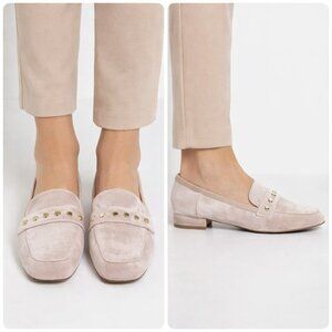 Nine West Womens Sz 7.5 Blush Pink Champagne Baruti Loafers Flats Slip On